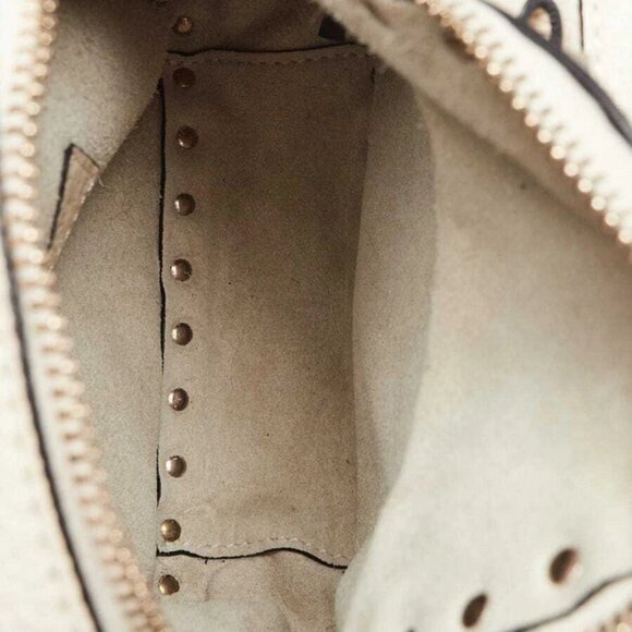 Valentino White Pebbled Leather Rockstud Mini Backpack Bag - Picture 7 of 11